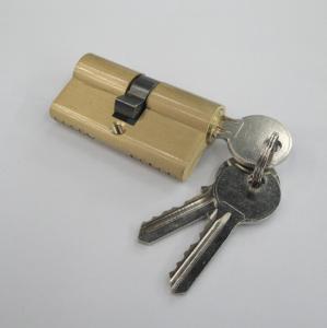 China 60mm Euro Profile Double Brass Cylinder with 3 brass normal keys original brass color wholesale