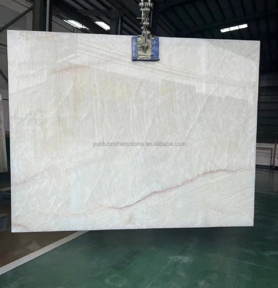 Natural Translucent Ice Age Onyx Marble Slab for Backlit Wall Panel Table Top in Hotels