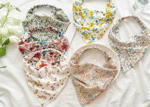 Floral garden triangle scarf cross-border women's elastic ladies hair bands