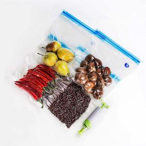 China Sous Vide Reusable Vacuum Food Storage Bags Air Valve Vacuum Zipper Bag wholesale