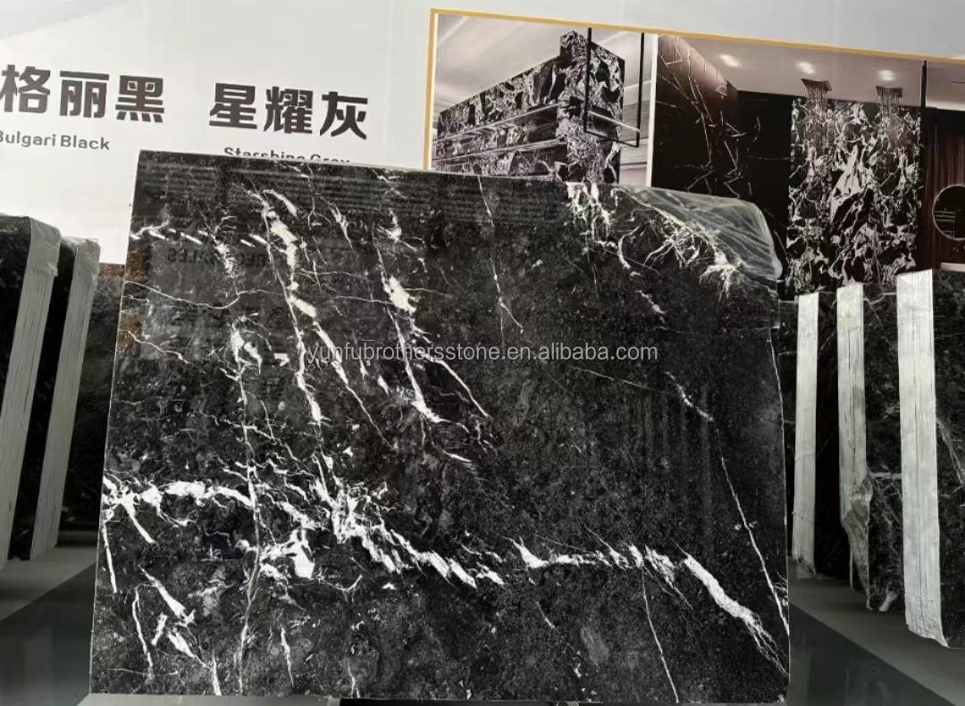 Hotel Surface Finishing Polished Italian Fendy Black Marble with White Veins Tile