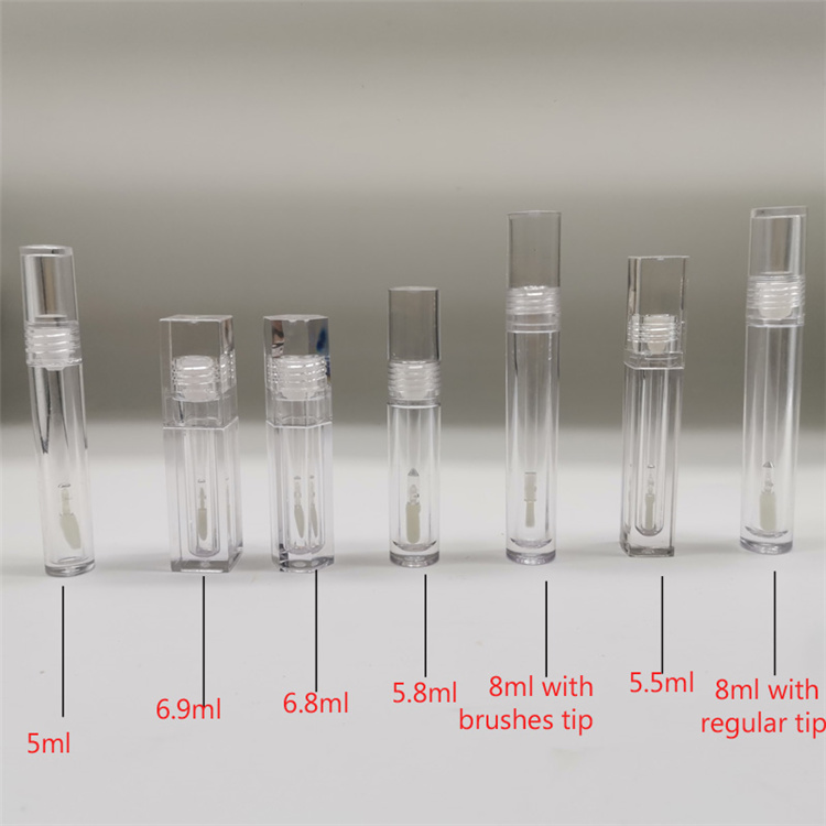 Osmo In stock PETG full clear empty lip gloss wand tubes lipgloss container with paper box