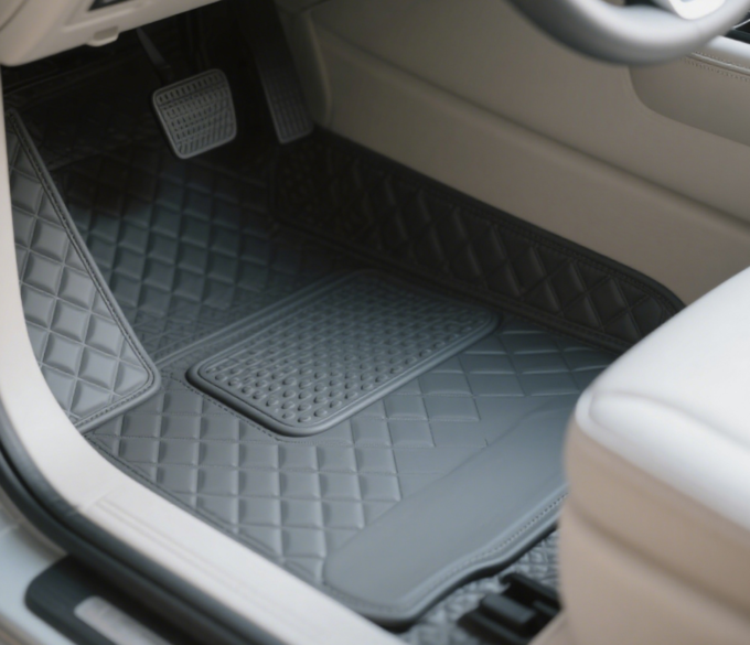 TPE Car Floor Mats Comfortable Durable Anti-Slip Plastic Foot Pads Washable 0