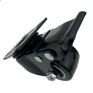 China 50mm Black Lockable Polyurethane Swivel Caster Wheels For Industry wholesale