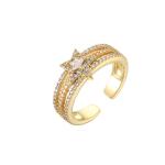 Synthetic CZ 24k Solid Gold Rings Wedding Luxury OEM Elegant Diamond Engagement