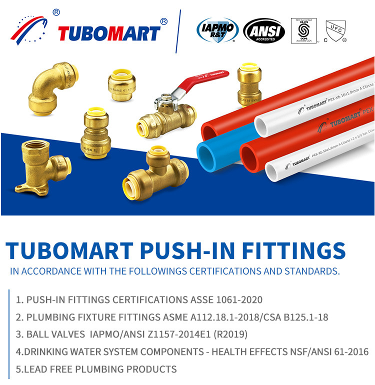 Corrosion Resistant Pex Push Fittings Push to Connect Pex Push Connectors PN10 PN16