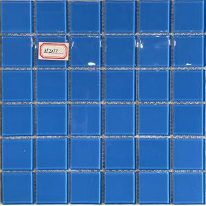 China 48x48mm Blue Glass Mosaic Tiles for Swimming Pools 300x300mm wholesale