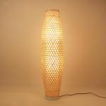 Bamboo Wicker Rattan Shade Vase Floor Lamp Fixture Rustic Asian Japanese Stand