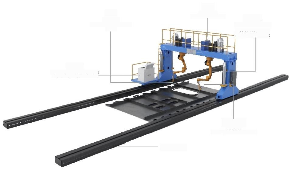 Intelligent Welding Robot System With Gantry 7th 8th 9th Axis 2 Robots Smart Vision Welding For Steel Structur
