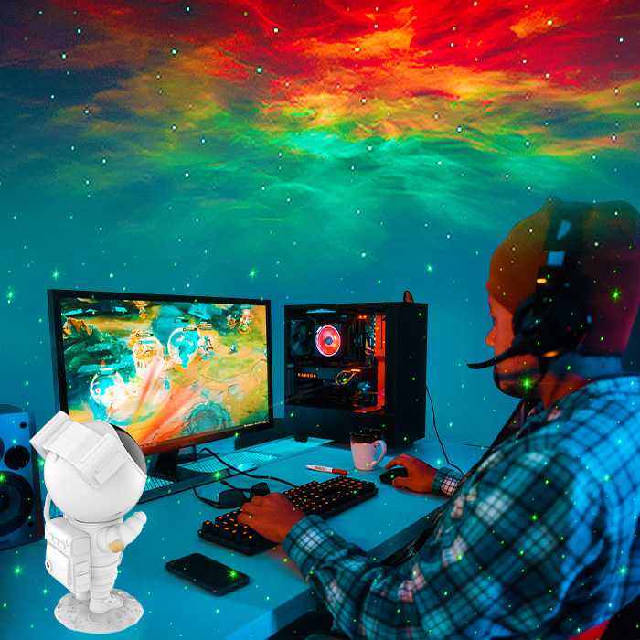 Kids Birthday Night Light Projector , Ceiling Galaxy Star Projector Astronaut