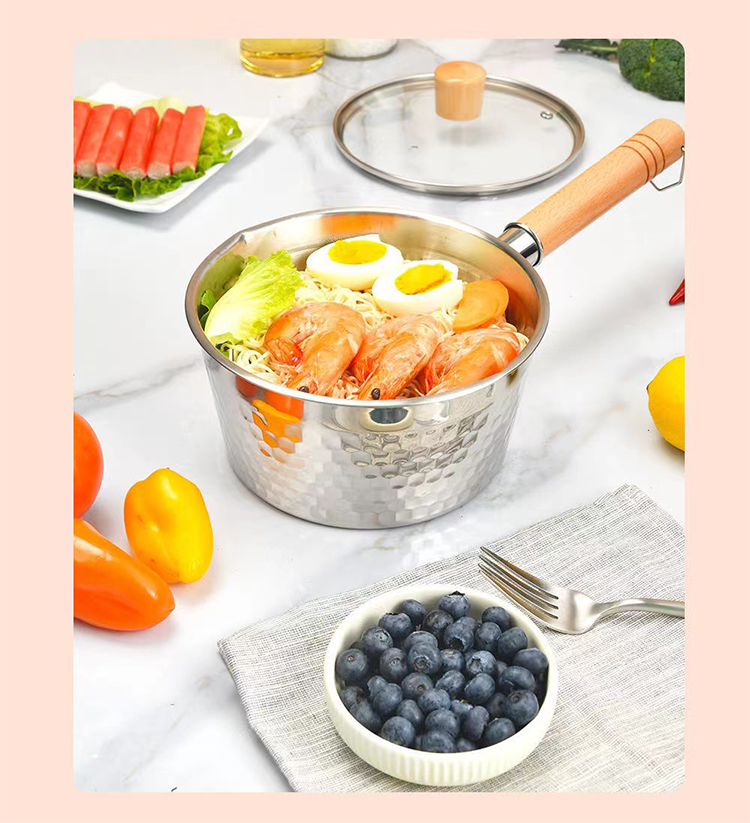 18 / 8 Kitchen Stainless Steel Cooking Pot With Glass Lid