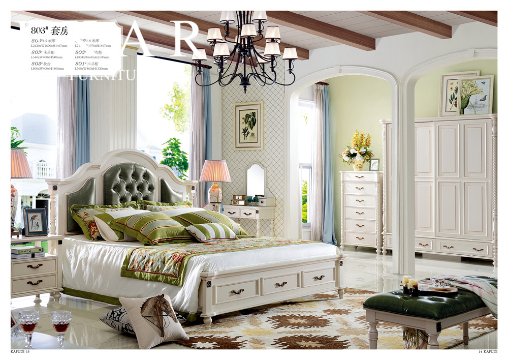Shen Zhen Wardrobe Chest Of Drawers Bedroom Set Furniture Solid Wood French Bed