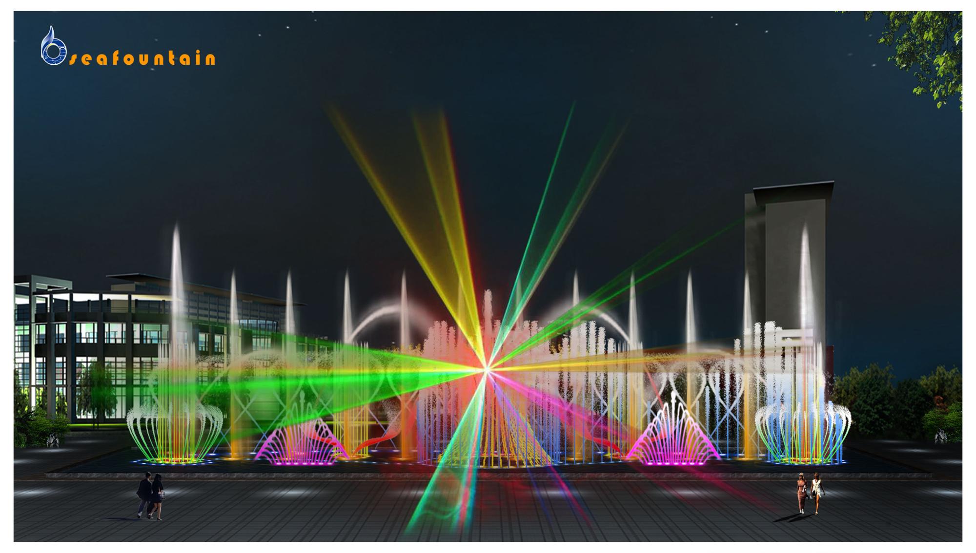Customized Size Waterscape Laser Water Screen Movie Show Fountain ISO CE Certification