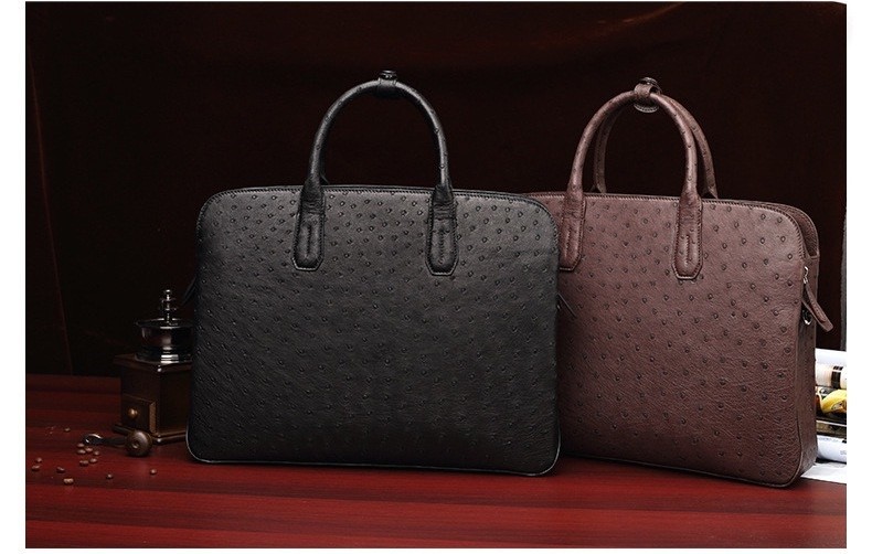 Ostrich Leather Laptop Bag