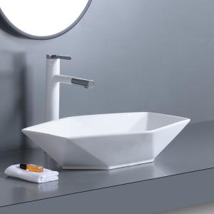 China Irregular Diamond Counter Top Bathroom Sink 70cm CUPC Vessel Style wholesale