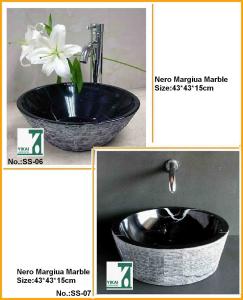 China Natural Black Granite Marble Round Basin Sink for Bathroom wholesale