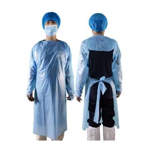 China CPE Material Non Sterile Isolation Gown Waterproof Disposable Gown wholesale