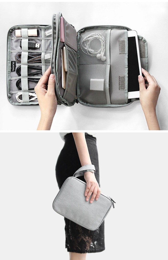 Double Layers Travel Gadget Organizer Electronics Accessories Carry Bag Digital Storage Bags
