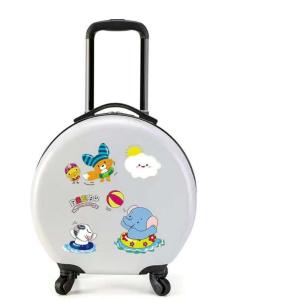 China Fashion Design Customized Round Shape Kids 18 Inch Trolley Bags Cute Children Travelling Luggage For Children wholesale