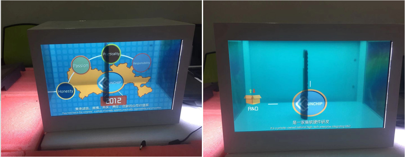 High Brightness Transparent LCD Showcase Remotely Control To Publish Any Programs