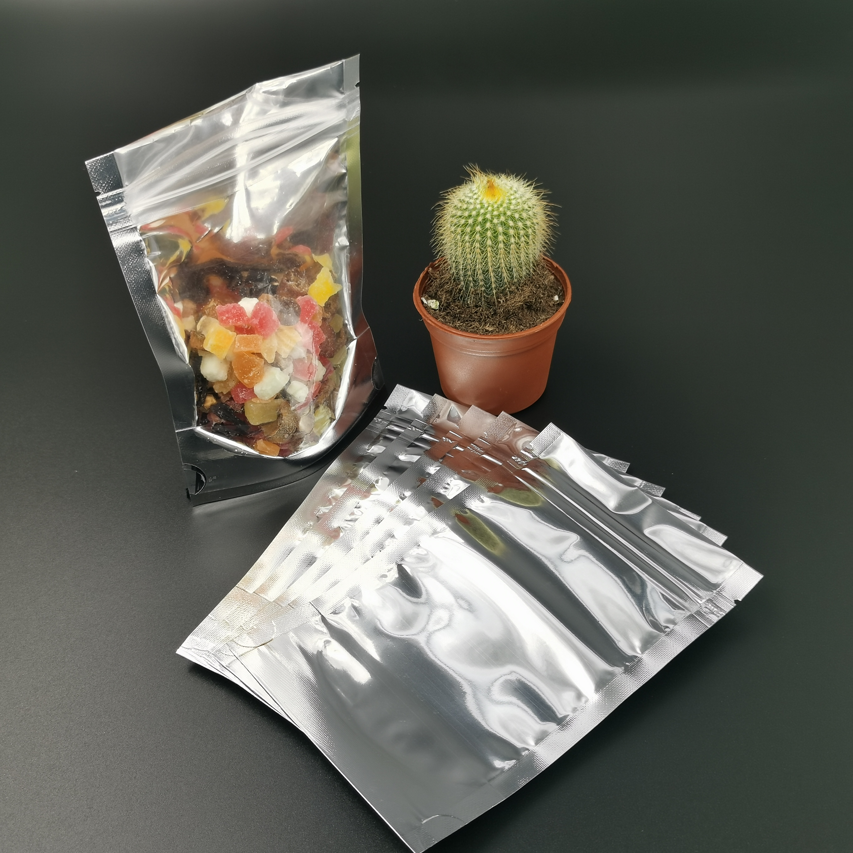 Mylar Aluminum Foil Plastic Packaging Bag Pouch Clear Front 8OZ-100OZ Capacity