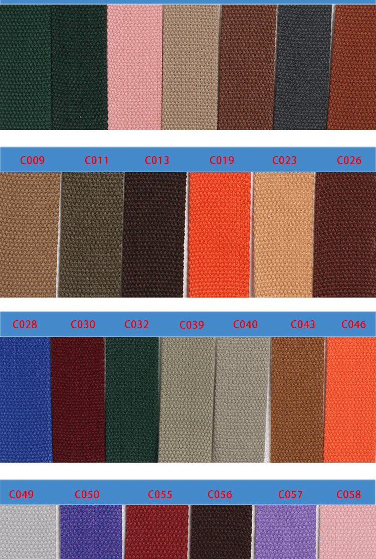 Red Brown Polyester Cotton Ribbon Tape For Bags And Suitcases Handle