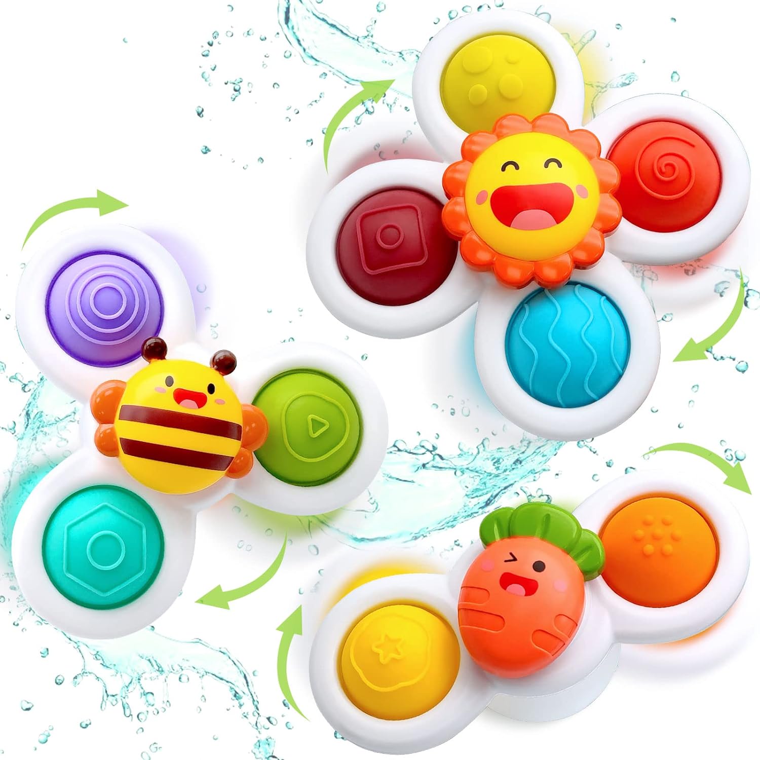 1 2 3 Year Olds Suction Cup Spinner Baby Learning Sensory Toy for Toddlers Unisex Gift Idea