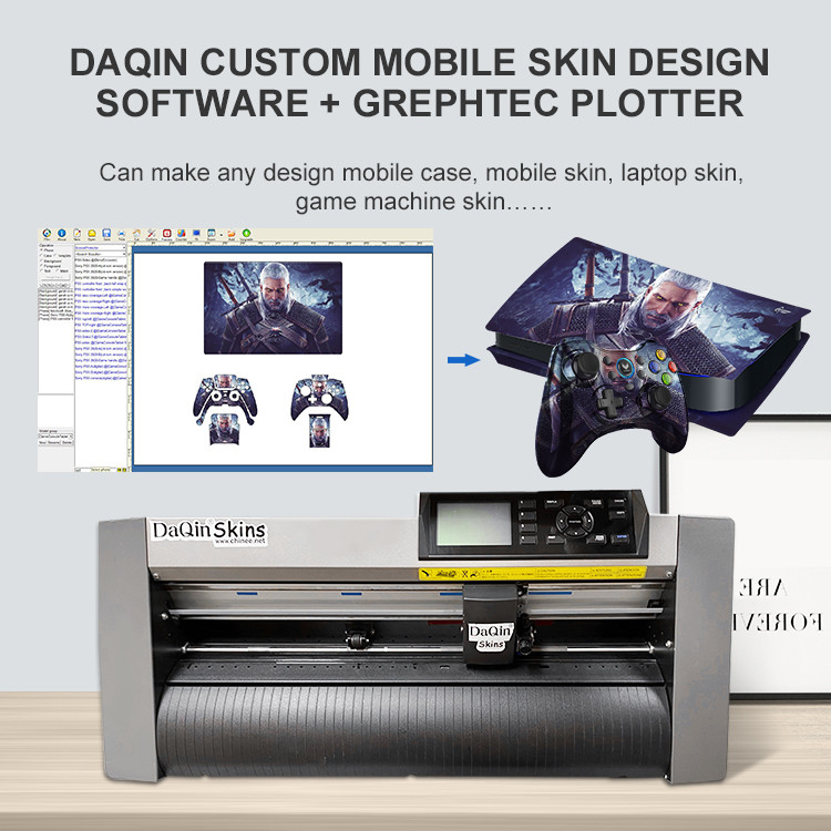 Daqin Cellphone Stickers Cutting Plotter Software Free Templates Fullbody Die Cut Vinyl Stickers Machine A3 Skin Cutter