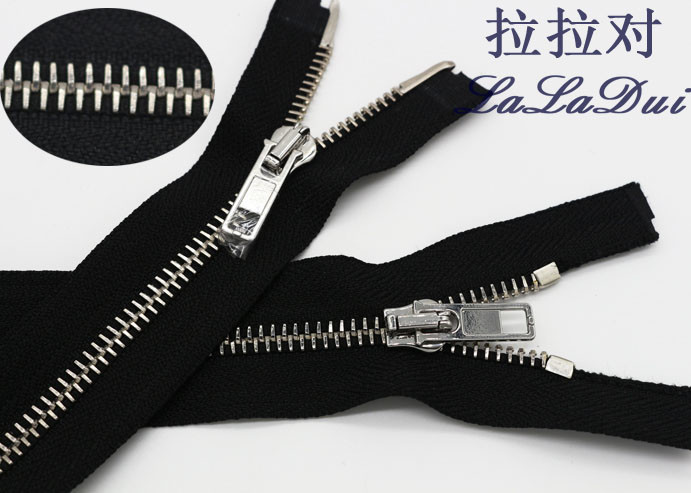 Euro Type Teeth Two Way Metal Zip Pin Lock Slider Polyester Tape For Ziplock Bags