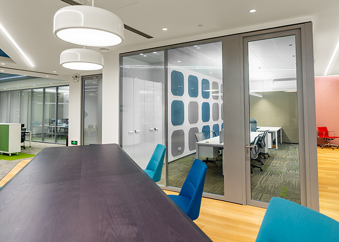 single glass partition wall 25mm series best price full view froested glass partition wall with top/bottom/side channels
