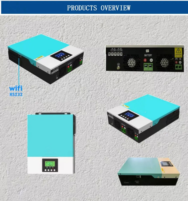 Single Solar Power Inverter Split Phase OEM 5.5KW Hybrid Solar Power System