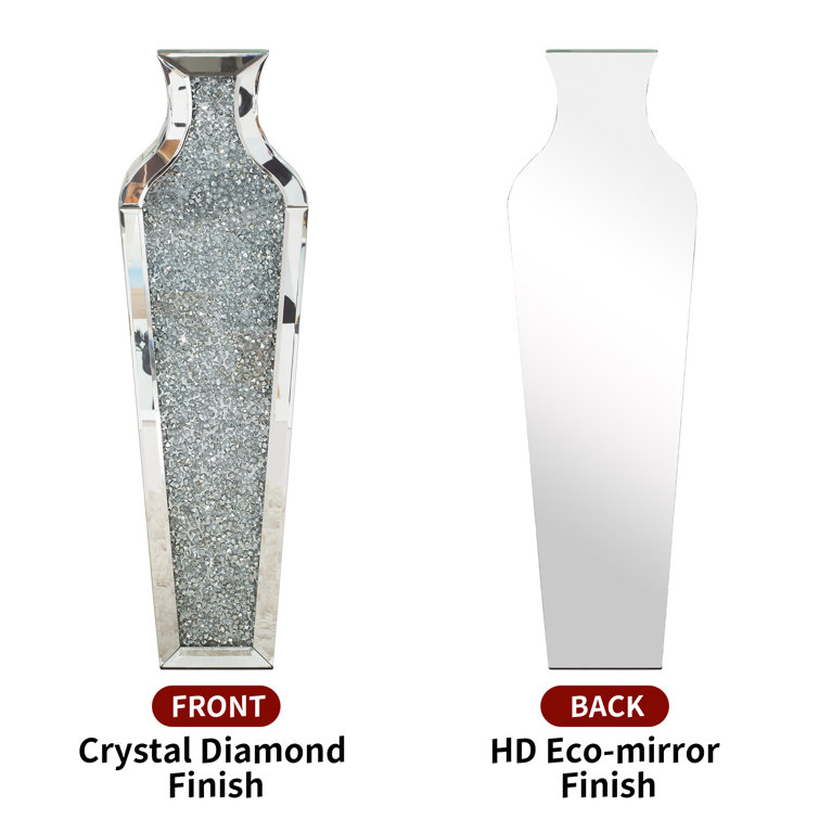 Home Decoration Mirrored Furniture Tall Floor Vase Clear Glass Crystal For Wedding