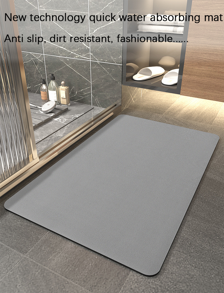 Customized Non Slip Bath Mat Sustainable Light Grey for Bathroom Floor Safety Comfort