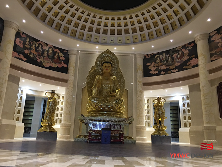 Temple Buddha Custom Large Buddha Statue with Bronzing Process Casting Technique