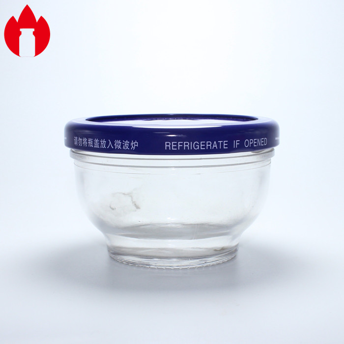 Customized Glass Bowl Container With Metal Cover
