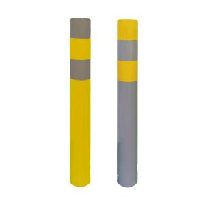 China 1020mm Orange Safety Bollards Steel Tube Pour In Place Safety Bollards wholesale