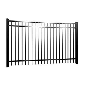 China Outdoor Powder Coated Flat Top Steel Fence Black Heat Treated Galvanized wholesale