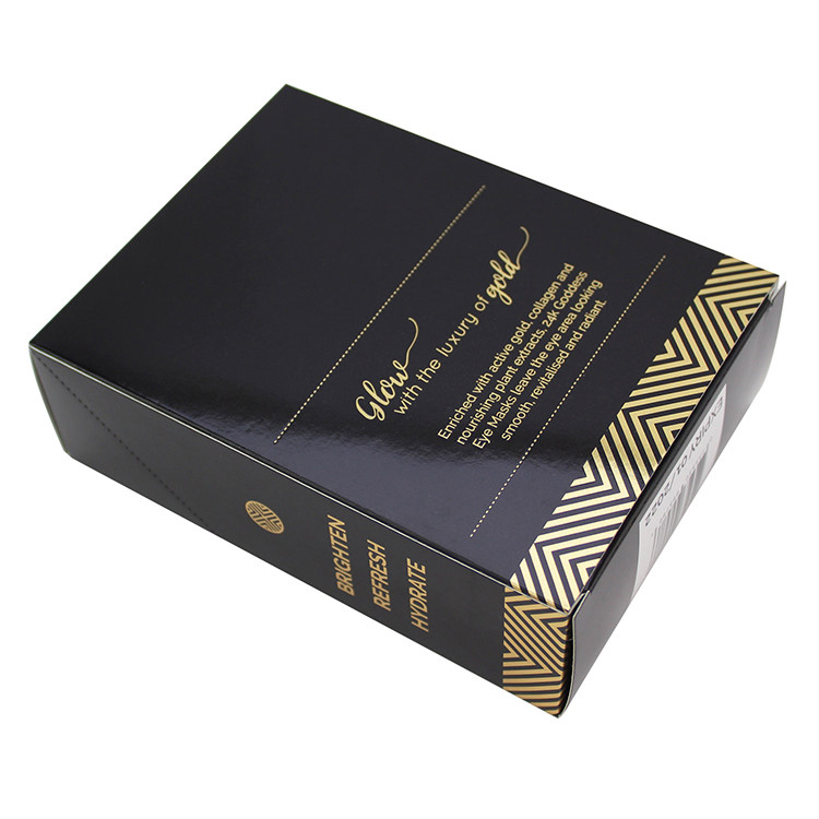 Black Eco Friendly Eye Mask Makeup box for Personal Care Product Packaging