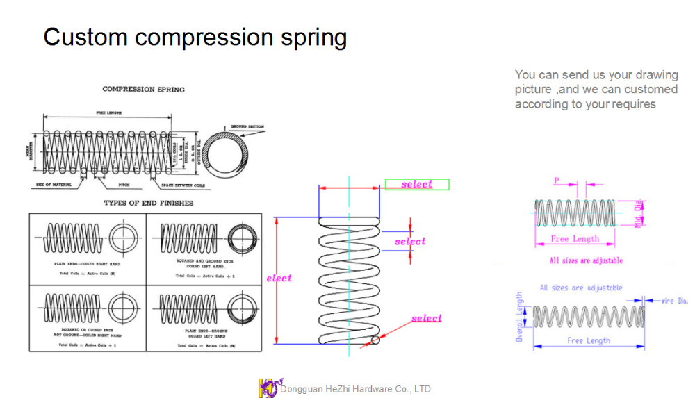 Custom Light Compression Springs Down Pressure Piano Wire Spring 8mm