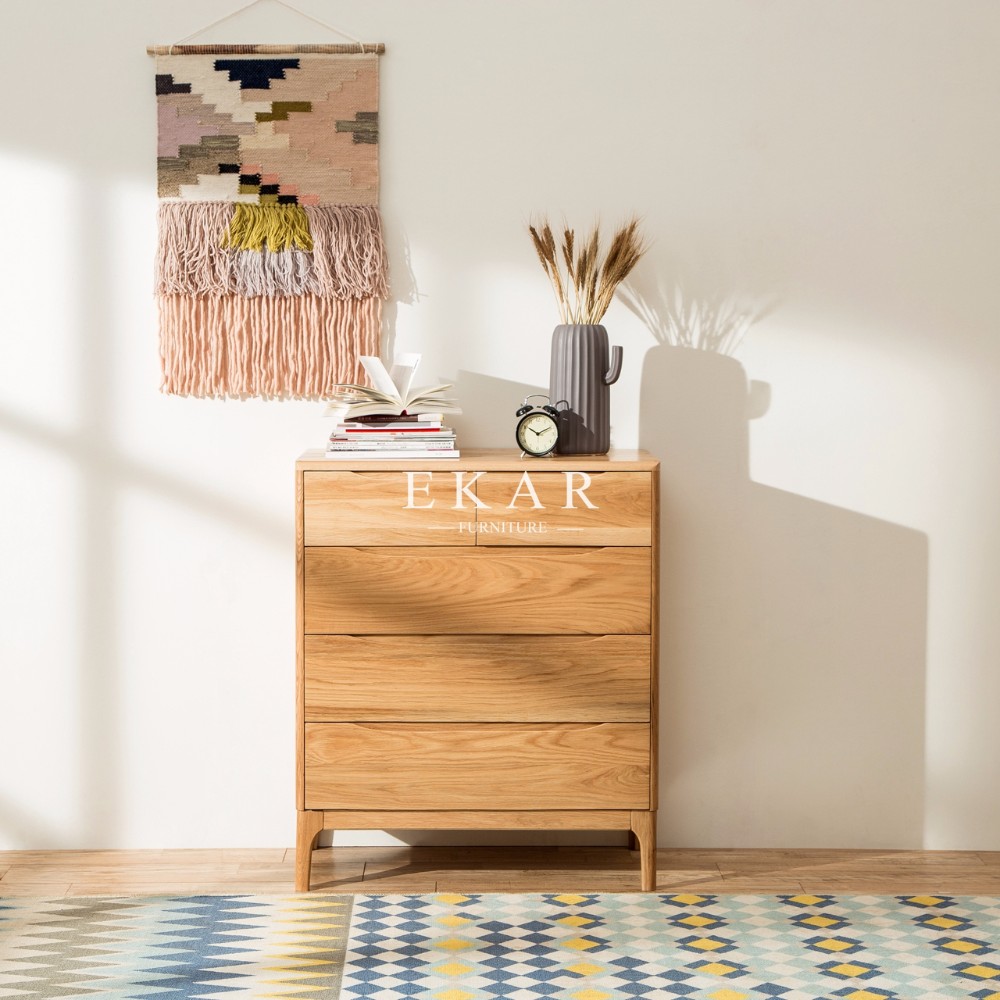 Chest Cabinet Solid Wood 5 Drawers Corner Table Europe Modern Style FL-B005-D