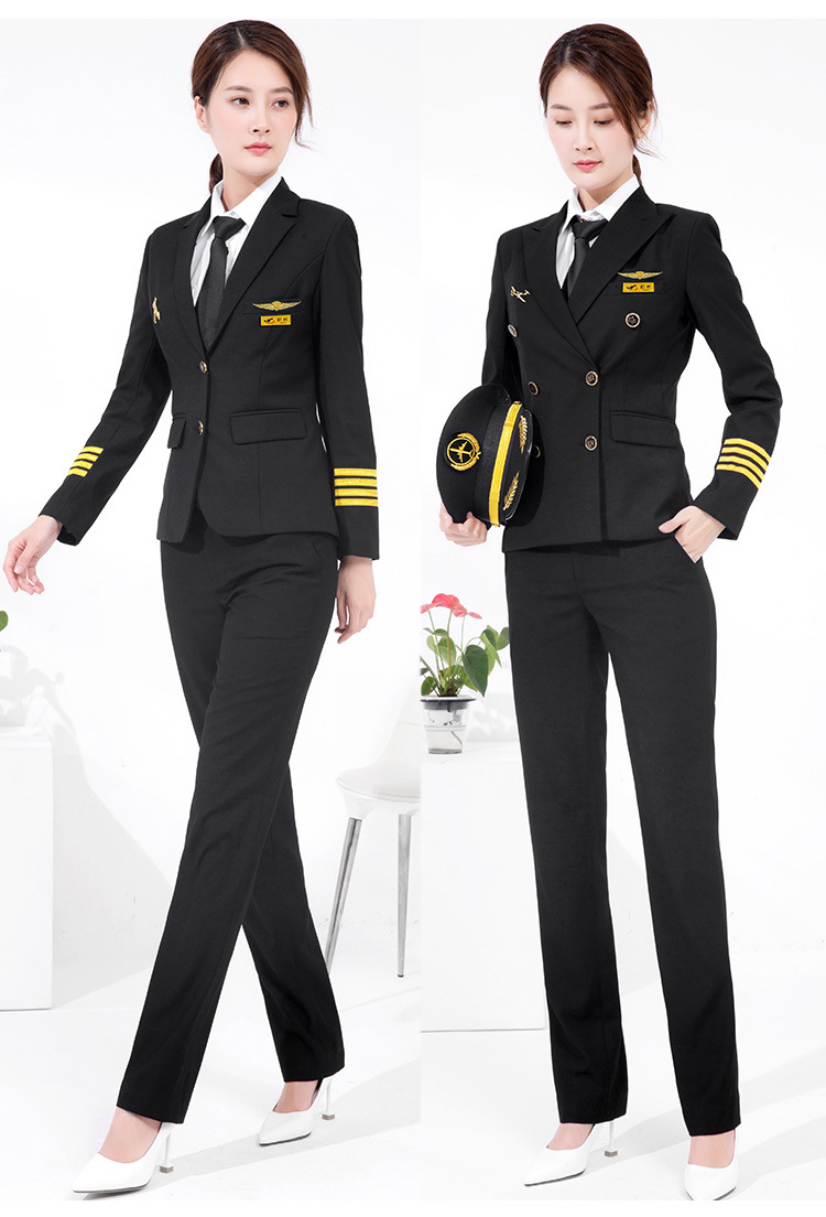 STEWARDESS Uniforms LCBZ Fashion Airline Pilot Shirt with Custom Logo Acceptable