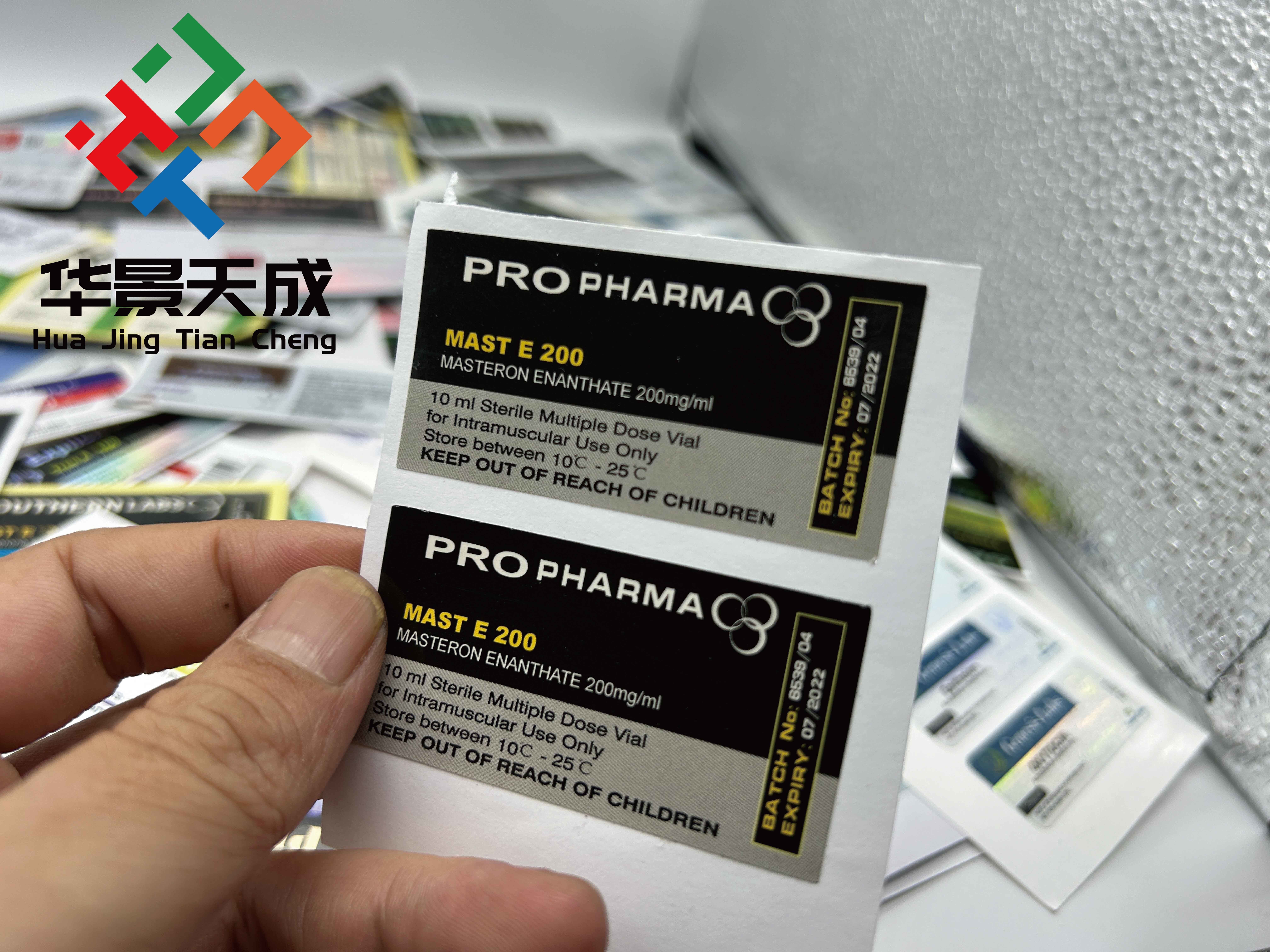 Digital Printing Method Glass Vial Labels With Permanent Adhesive And Vials
