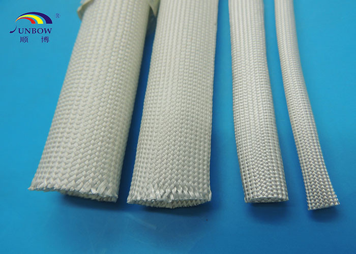 White Uncoated Flexible High Temperature Fiberglass Sleeving for Cables 400℃