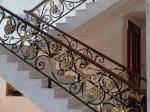 Hot Dipped Galvanized Exterior Wrought Iron Stair Railings , Cast Iron Handrail