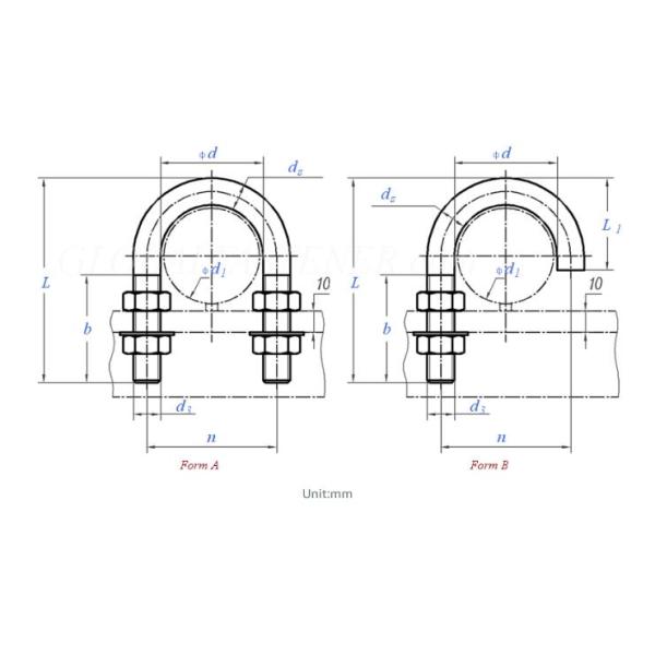 Stainless Steel/carbon Steel U-bolt Galvanized U-shaped Pipe Clamp Various Specifications Pipeline Fixture Fixation