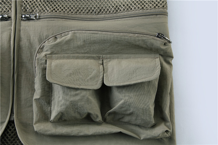 Summer Designer Casual Biker Multi-pocket Mesh Utility Breathable Sleeveless Fishing Plus Size Men's Vests & Waistcoats