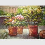 Handmade Canvas Mediterranean Oil Painting Linen Garden Scenery Oil Painting