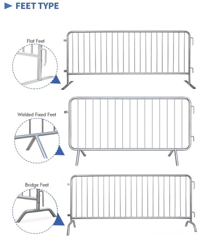 Tubular Road Safety Pedestrian Fencing Barriers 2.4*1.5m