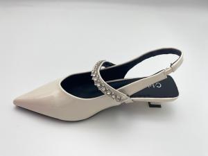 China Women fashion white pointy rhine-drill stiletto heels in summer wholesale