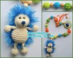 wood bead pacifier clip, non-toxic, baby shower gift, dummy holder, amigurumi